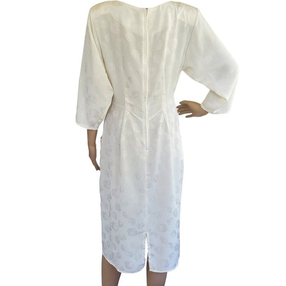 Vintage Charlee Allison Career Secretary Dress Women's M Pockets Shoulder Pads - Picture 9 of 12